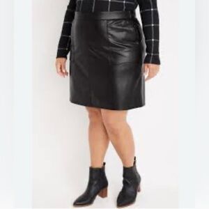 Maurices‎ Black Faux Leather Womens Skirt 16W